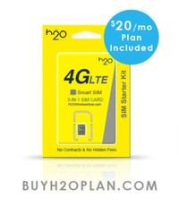 H2O Wireless SIM Card with 2-Month Service of the $20 Month Plan