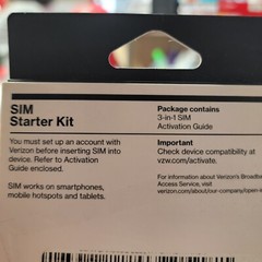 VERIZON BYOD SIM CARD Bring Your Own Device Verizon 3-in-1 Starter Kit NEW