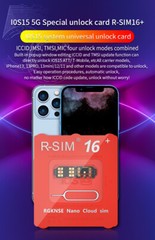 Upgrade RSIM 16+ Nano Unlock Card,for iPhone 13 Pro 12 Pro Max X XS Max 8 IOS 15