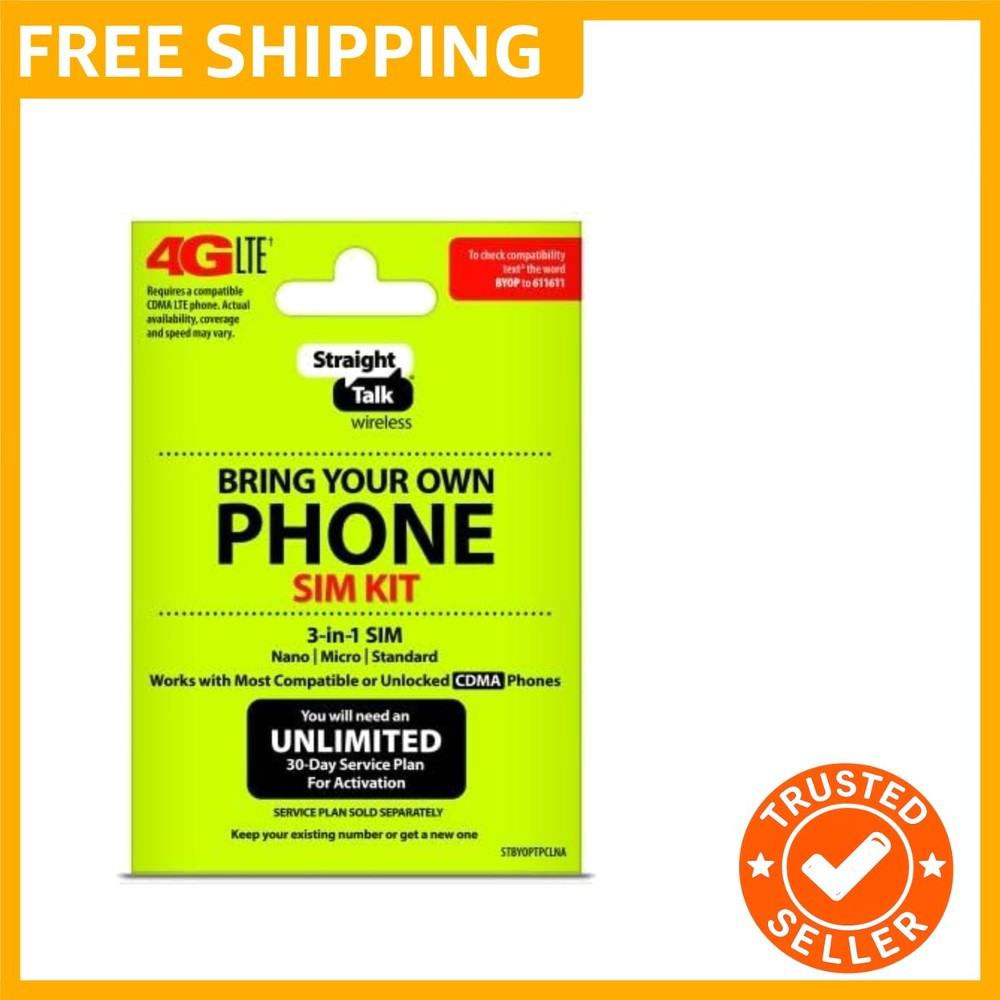Bring Your Own Phone CDMA 3-in-1 Sim Card Kit 4G LTE – Verizon Compatible