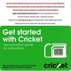 Cricket Wireless 4G & 5G SIM Card ($3 SIM Rebate when you activate with us)