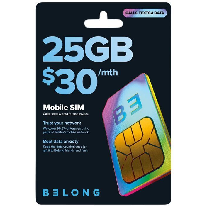Belong 25GB Data $30 4G 5G SIM Card Starter Kit International Roaming