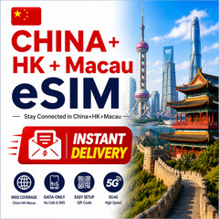 China eSIM Travel SIM | Instant Delivery | 1GB-20GB Data Plans | 5G