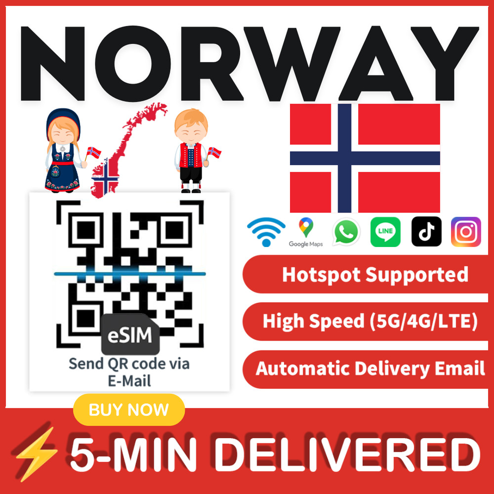 [eSIM] Norway eSIM e-SIM card Travel Sim card Tarjeta eSIM Dato Data only 🛜A+