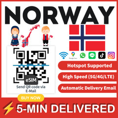 [eSIM] Norway eSIM e-SIM card Travel Sim card Tarjeta eSIM Dato Data only 🛜A+