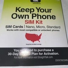 Verizon Sim Pin To Straight Talk SIM Card Bring Your Own Phone Kit Free Shipping