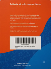 Tello Mobile – US Prepaid SIM Card (3 in 1) | Bring Your Own Phone Kit