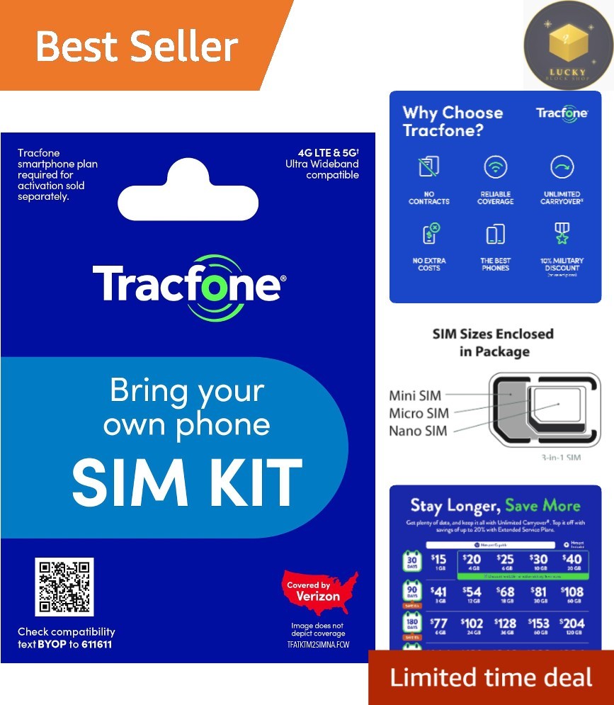 Flexible Prepaid SIM Card Plan – 3-in-1 Kit with Nationwide 4G LTE/5G Access
