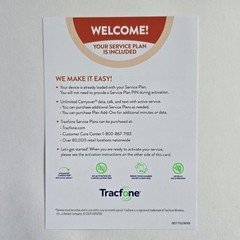 TracFone 1-Year service – 1500mins / 1500 Txts / 1.5GB Data (SIM Card)