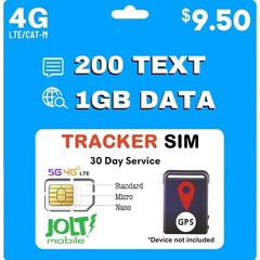 Prepaid 4G LTE SIM Card 1GB Data SMS Plan for IoT Devices Security Cameras