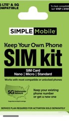 Simple MobIle Cell Pin Phone Sim Card Genuine Cdma 3/1 To Bring Your Phone New