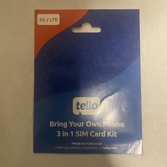 Tello Mobile – 3 in 1 SIM Card Kit. T-Mobile, Android, iPhone, Samsung.