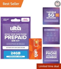 Affordable T-Mobile Prepaid Plan: 24GB 5G Data with Unlimited Talk & Text