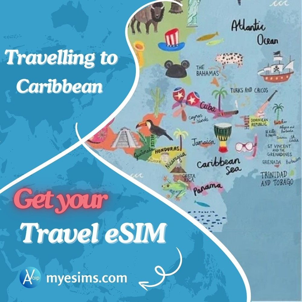 Caribbean eSIM for 20+ regions 1-5 GB: Travel Internet Data Roaming. QR by email