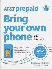 AT&T Prepaid Bring Your Own Phone or Tablet Sim Kit | Universal 3-in-1 Sim Card