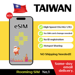 Taiwan Travel eSIM – 5G, 30 Days – 20GB / 30GB / 50GB, Unlimited