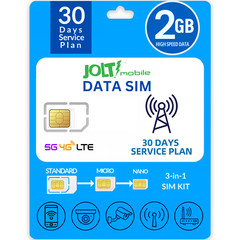 Jolt Mobile Data SIM Card – 2GB Internet 30 Day Data Plan Service