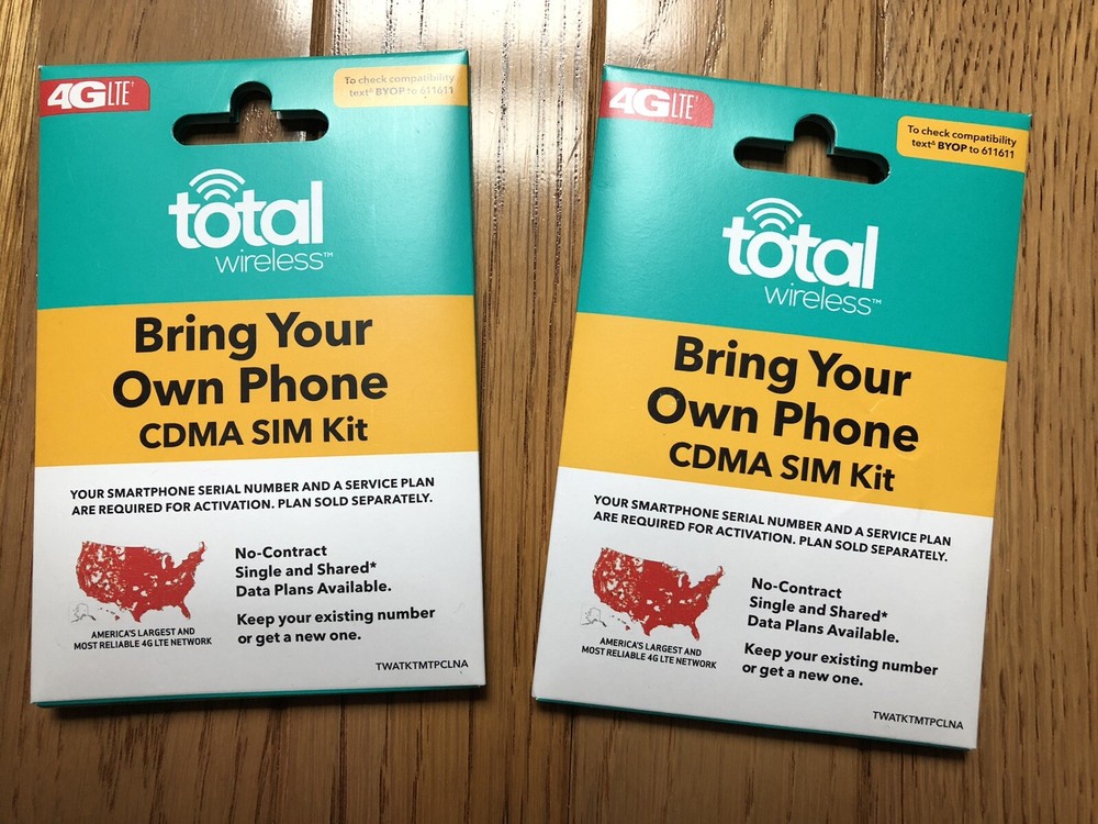 TOTAL WIRELESS CDMA 2 SIM KIT IPHONE 13 12 11 X XS PRO MAX PLUS X 8 7 6 GALAXY