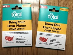 TOTAL WIRELESS CDMA 2 SIM KIT IPHONE Samsung GALAXY