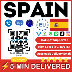 [eSIM] Spain eSIM 100GB Mega Plan + Unlimited Calls & EU Roaming Voice SMS + EU