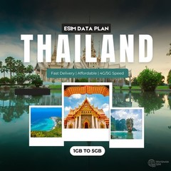 Thailand eSIM 1GB to 5GB | 4G/5G Data Plan | Same-Day Delivery | Easy Setup