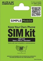 Simple Mobile Bring Your Own Phone Prepaid SIM Kit | 3-in-1 CDMA Sim Card NEW!