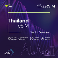 Thailand eSIM | Unlimited Data | 4G/5G | Instant QR | Lifetime SIM Hotspot Ready