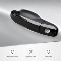Ultra Finish Glossy-Black Series 8Pcs Door Handle Covers Compatible with 2014-20
