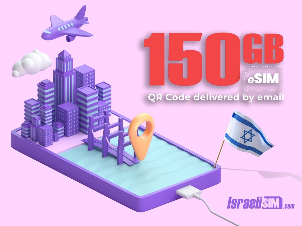 eSIM Israel 150GB – 300GB – 500GB – Prepaid eSIM for Israel – 5G – QR Code