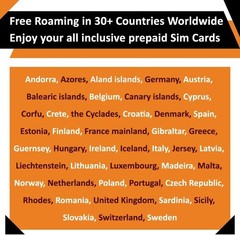 Ultimate Orange SIM: 30GB 5G Data, Unlimited Texts, & Global Calls