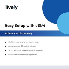 SIM/e-SIM Kit – Unlimited Talk & Text and 1GB Data with Access to 1 GB Data