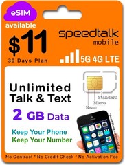 Affordable Prepaid SIM Card – $11/ with Unlimited Talk & Text + 2GB 5G Data