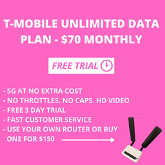 T-Mobile UNLIMITED 4G 5G Home Mobile Internet Hotspot Data SIM card. FREE TRIAL!