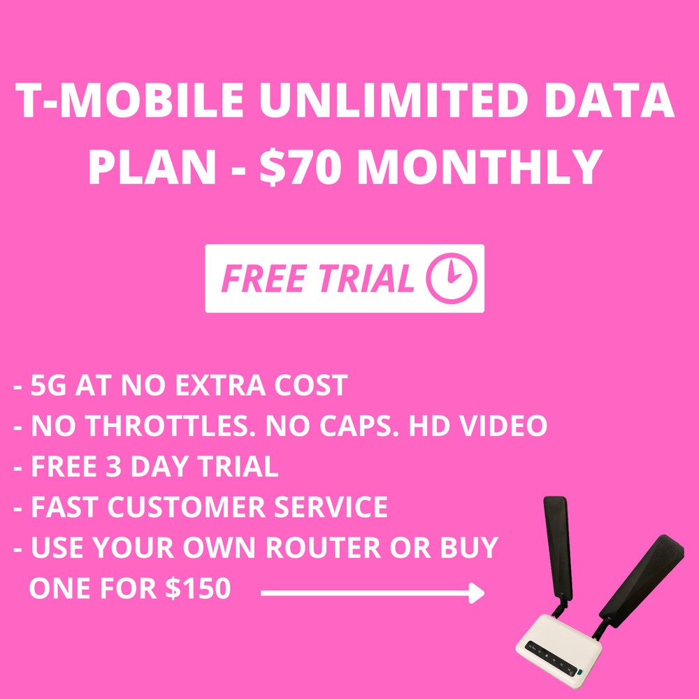 TMobile UNLIMITED 4G 5G Plan Home Internet Hotspot Data SIM card FREE TRIAL