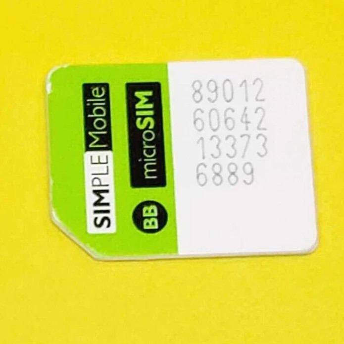 USED SIMPLE MOBILE MICRO SIM CARD RESTORING TEST CELL PHONE BYPASS UNLOCKING