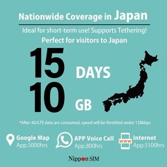 Japan SIM Card 15 Days Data Only | 10GB High-Speed 4G LTE + Unlimited Data at…