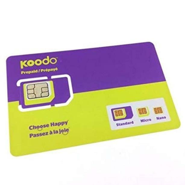 Prepaid Koodo Mobile CANADA 4G LTE Multi Sim Card – Nano Micro Standard 3 in 1