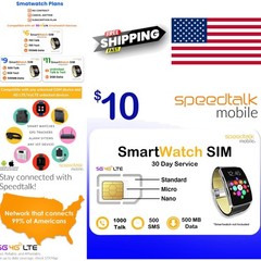 3 in 1 SIM Card Standard Micro Nano for Smartwatch with 1000 Minutes Talk