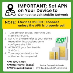 Jolt Mobile Data SIM Card – 6GB Internet 90 Day Data Plan Service