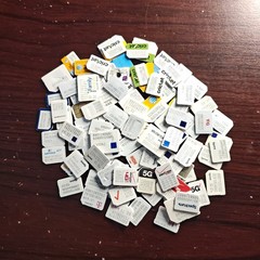LOT OF 100 Used Micro/Mini SIM Cards for Testing/Gold – Mixed Carriers #4061