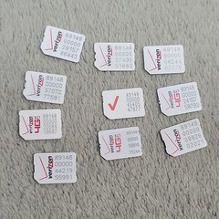 Lot of 10 Verizon Nano Sim Cards – Testing Only