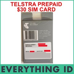 NEW TELSTRA PREPAID $30 STARTER KIT 3G 4G MOBILE STANDARD, MICRO & NANO SIM CARD