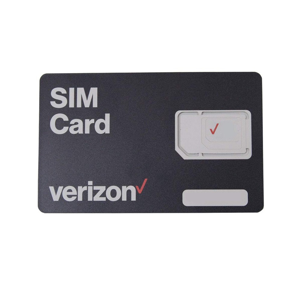 Verizon Wireless 4G LTE SIM Card – All 3 Sizes 3-in-1 4FF / 3FF / 2FF, Black