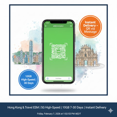 Hong Kong Macau Travel eSIM | 5G | 3 & CTM | 10GB 30 Days | Instant Delivery