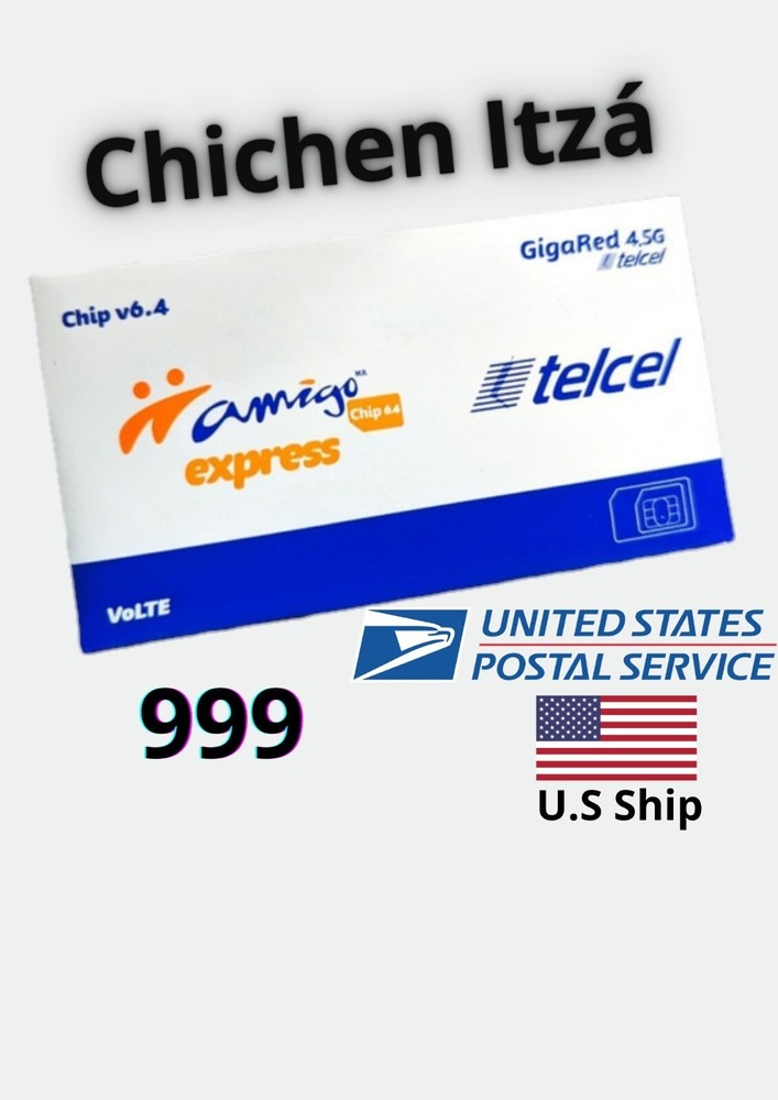 Telcel Mexico CHICHEN ITZA Pyramids SIM Card for UNLIMITED Calls,Sms.