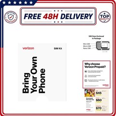 Verizon Prepaid SIM Kit – 3-in-1 Nano/Micro/Standard for 5G/4G LTE