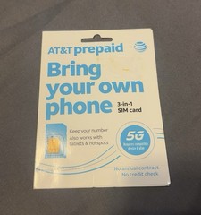 AT&T Prepaid Bring Your Own Phone or Tablet Sim Kit | Universal 3-in-1 Sim Card