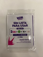 Wom 4G LTE Colombia Travel Sim Card Chip Pre Paid