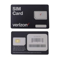 Verizon Wireless 4G LTE SIM Card – All 3 Sizes 3-in-1 4FF / 3FF / 2FF, Black