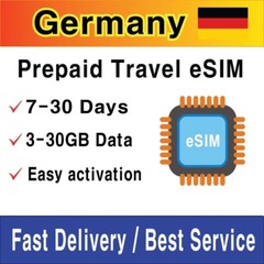 (eSIM) Germany Travel SIM Card | 1-30GB | 7-30 Days | QR Code Activation